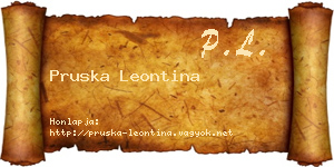 Pruska Leontina névjegykártya